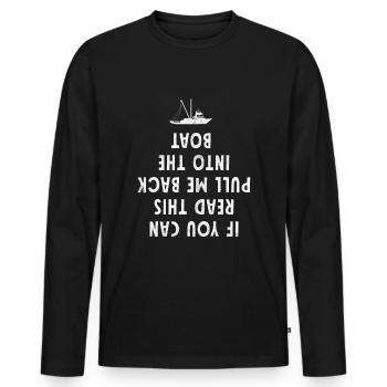 Tugboat Sailing Funny Boating - Men's Premium Organic Long Sleeve Shirt - black - Front - Nico (187cm)