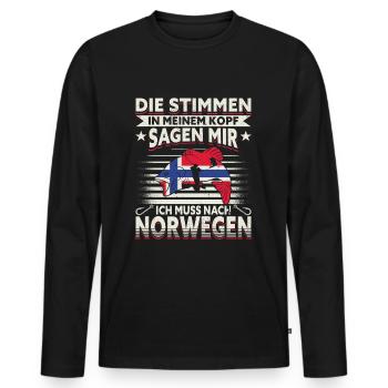 Angeln Norwegen - Männer Premium Bio Langarmshirt - Schwarz - Vorne - Nico (187cm)