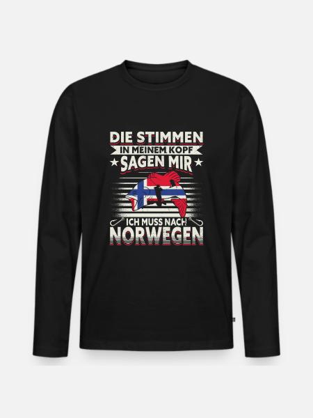 Angeln Norwegen - Männer Premium Bio Langarmshirt - Schwarz