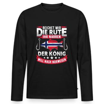 Angeln Norwegen - Männer Premium Bio Langarmshirt - Schwarz - Vorne - Nico (187cm)
