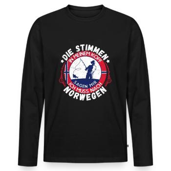 Angeln Norwegen - Männer Premium Bio Langarmshirt - Schwarz - Vorne - Nico (187cm)