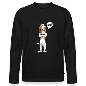 Bracco Italiano Dog - Men's Premium Organic Long Sleeve Shirt - black - Front - Nico (187cm)