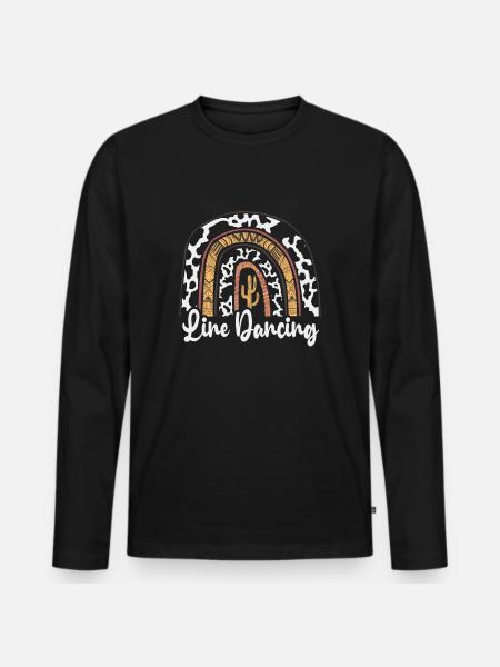 Linedance Line Dance - Männer Premium Bio Langarmshirt - Schwarz