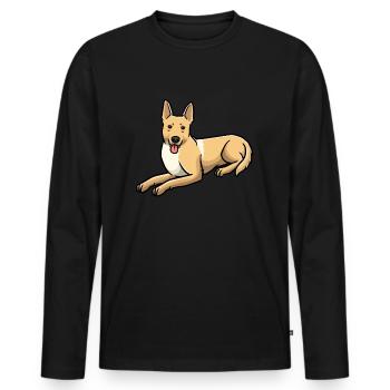 Chien de Caroline Hund - T-shirt manches longues Premium bio Homme - noir - Devant - Nico (187cm)