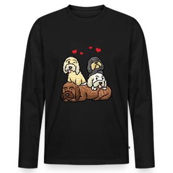Cockapoo Hund Cockerpoo - Männer Premium Bio Langarmshirt - Schwarz - Vorne - Nico (187cm)