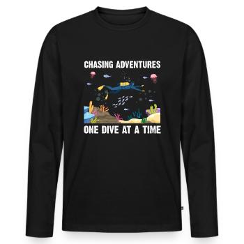 Diving Adventure Divers Sea Ocean - Men's Premium Organic Long Sleeve Shirt - black - Front - Nico (187cm)