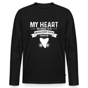 Paleontologist Designs Fossil Hunter Student - Men's Premium Organic Long Sleeve Shirt - black - Front - Nico (187cm)
