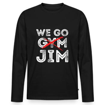 We Go Jim shirt We Go Gym Workout - Männer Premium Bio Langarmshirt - Schwarz - Vorne - Nico (187cm)