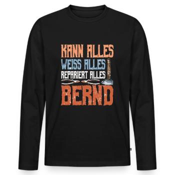 Bernd Name Geschenk Spruch - Männer Premium Bio Langarmshirt - Schwarz - Vorne - Nico (187cm)