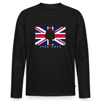 RIP Queen Uk Flag - Men's Premium Organic Long Sleeve Shirt - black - Front - Nico (187cm)
