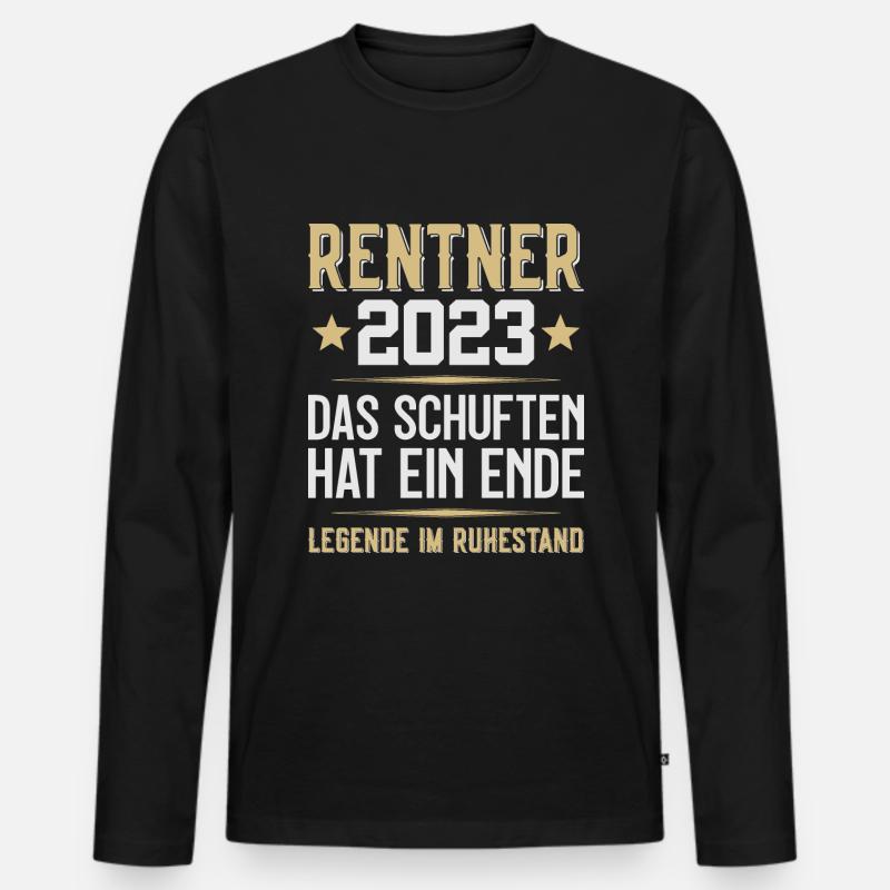 ENDLICH RENTNER 2023 - Männer Premium Bio Langarmshirt - Schwarz