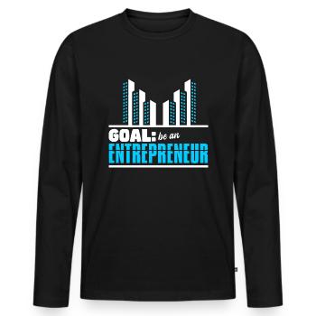 Goal Be An Entrepreneur - Men's Premium Organic Long Sleeve Shirt - black - Front - Nico (187cm)