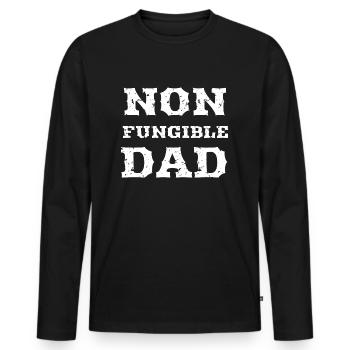NFT Non fongible Papa Père - T-shirt manches longues Premium bio Homme - noir - Devant - Nico (187cm)