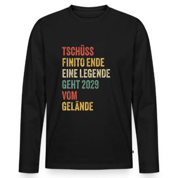 Pension de retraité 2029 dictons cadeau de retraite - T-shirt manches longues Premium bio Homme - noir - Devant - Nico (187cm)