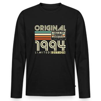 1994 Vintage Birthday Vintage Retro Gift - Men's Premium Organic Long Sleeve Shirt - black - Front - Nico (187cm)