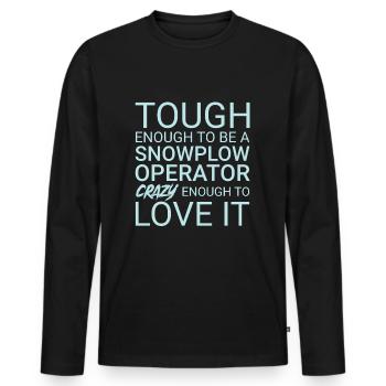 Snowplow Operator Crazy - Men's Premium Organic Long Sleeve Shirt - black - Front - Nico (187cm)