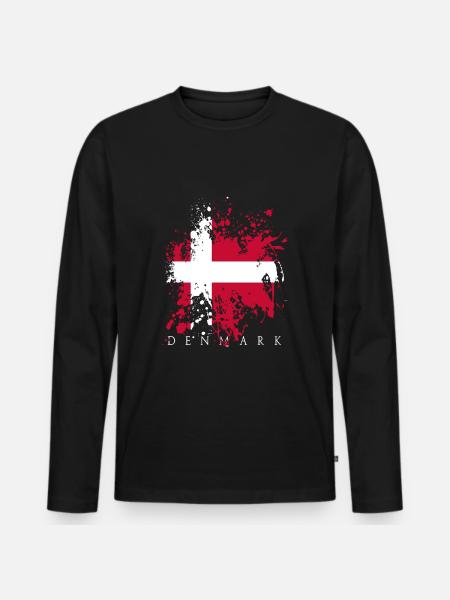 Danmark Danmark Dansk Københavns flagflag - Premium økologisk langærmet T-shirt til mænd - sort