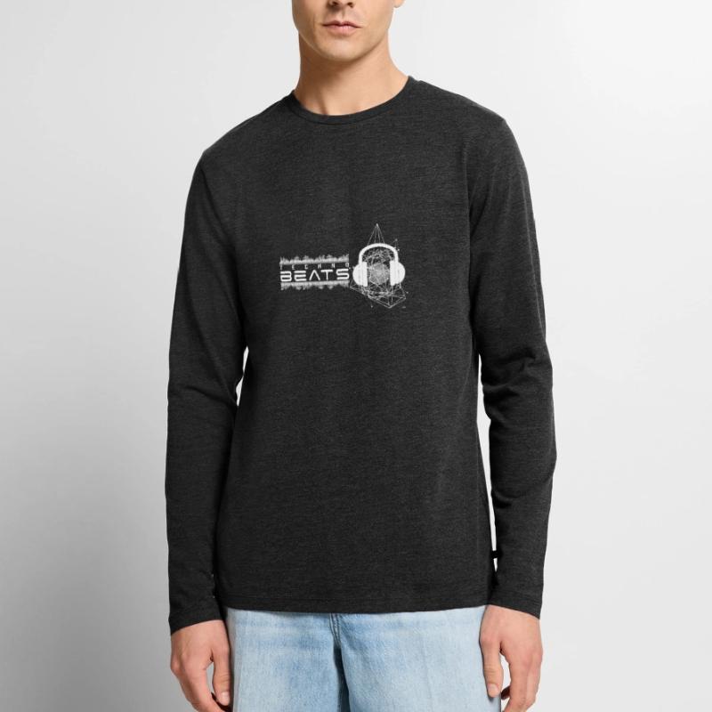 Beats by Techno White Pentagram Deejay Turntable Men's Premium Organic Long Sleeve Shirt