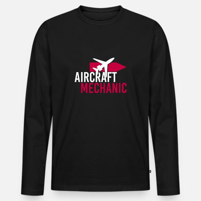 Fluggerätmechaniker - Männer Premium Bio Langarmshirt - Schwarz