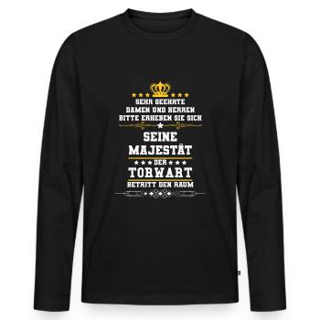 goalkeeper - Men's Premium Organic Long Sleeve Shirt - black - Front - Nico (187cm)