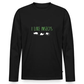 Insectes - T-shirt manches longues Premium bio Homme - noir - Devant - Nico (187cm)