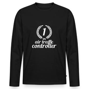 Air traffic controller - Men's Premium Organic Long Sleeve Shirt - black - Front - Nico (187cm)