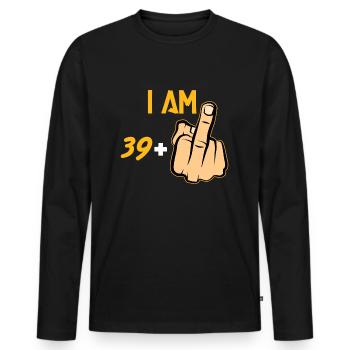 40e anniversaire - T-shirt manches longues Premium bio Homme - noir - Devant - Nico (187cm)
