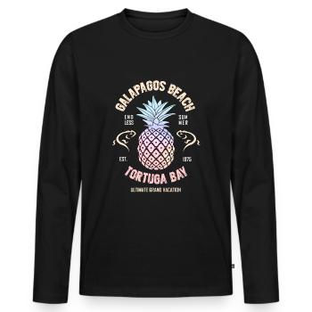 Galapagos Strand Tortuga Bay Ananas Urlaub Reisen - Männer Premium Bio Langarmshirt - Schwarz - Vorne - Nico (187cm)