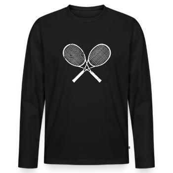 Tennis racket - Men's Premium Organic Long Sleeve Shirt - black - Front - Nico (187cm)