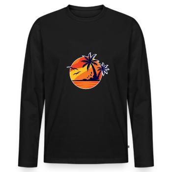 Ready for a holiday - Men's Premium Organic Long Sleeve Shirt - black - Front - Nico (187cm)