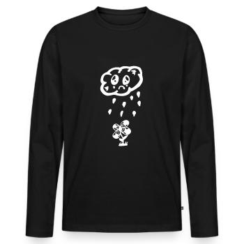 Rain flower - Men's Premium Organic Long Sleeve Shirt - black - Front - Nico (187cm)