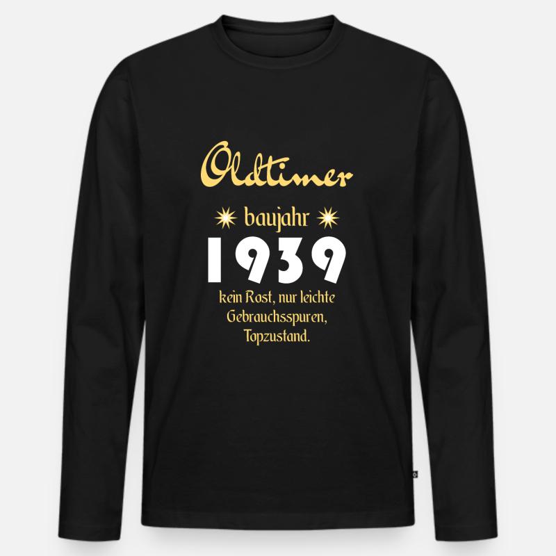 Oldtimer Baujahr 1939 - Männer Premium Bio Langarmshirt - Schwarz