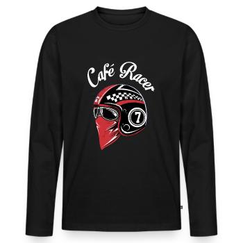 Café Racer - Men's Premium Organic Long Sleeve Shirt - black - Front - Nico (187cm)