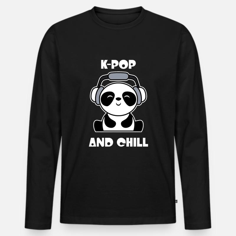 K-Pop - Männer Premium Bio Langarmshirt - Schwarz