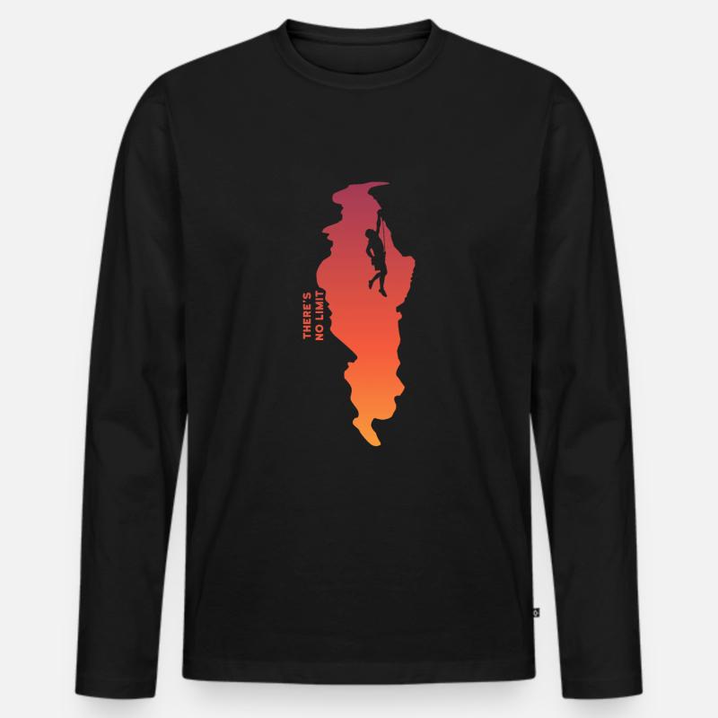 Klettern - Männer Premium Bio Langarmshirt - Schwarz