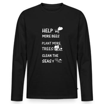Protection de l’environnement - T-shirt manches longues Premium bio Homme - noir - Devant - Nico (187cm)