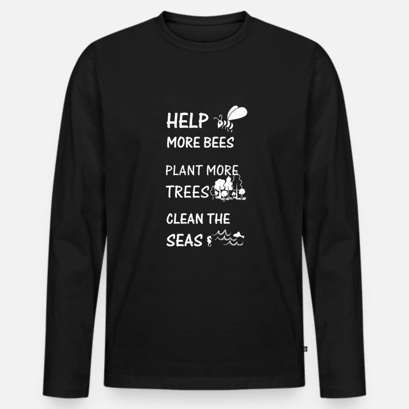 Umweltschutz - Männer Premium Bio Langarmshirt - Schwarz