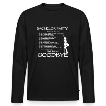 Enterrement de vie de garçon - T-shirt manches longues Premium bio Homme - noir - Devant - Nico (187cm)