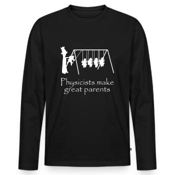 Physiker Eltern - Männer Premium Bio Langarmshirt - Schwarz - Vorne - Nico (187cm)