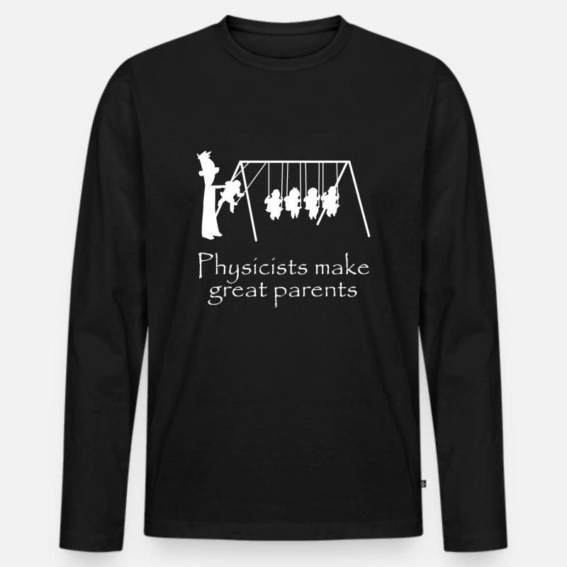Physiker Eltern - Männer Premium Bio Langarmshirt - Schwarz