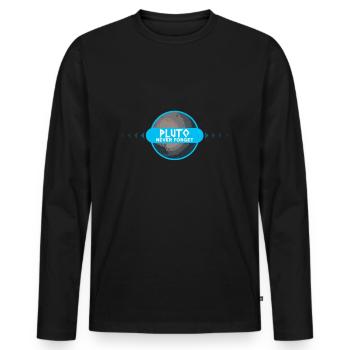 Never forget Pluto - Men's Premium Organic Long Sleeve Shirt - black - Front - Nico (187cm)