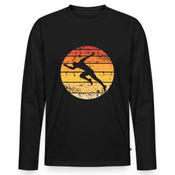 Sprinter Silhouette - T-shirt manches longues Premium bio Homme - noir - Devant - Nico (187cm)