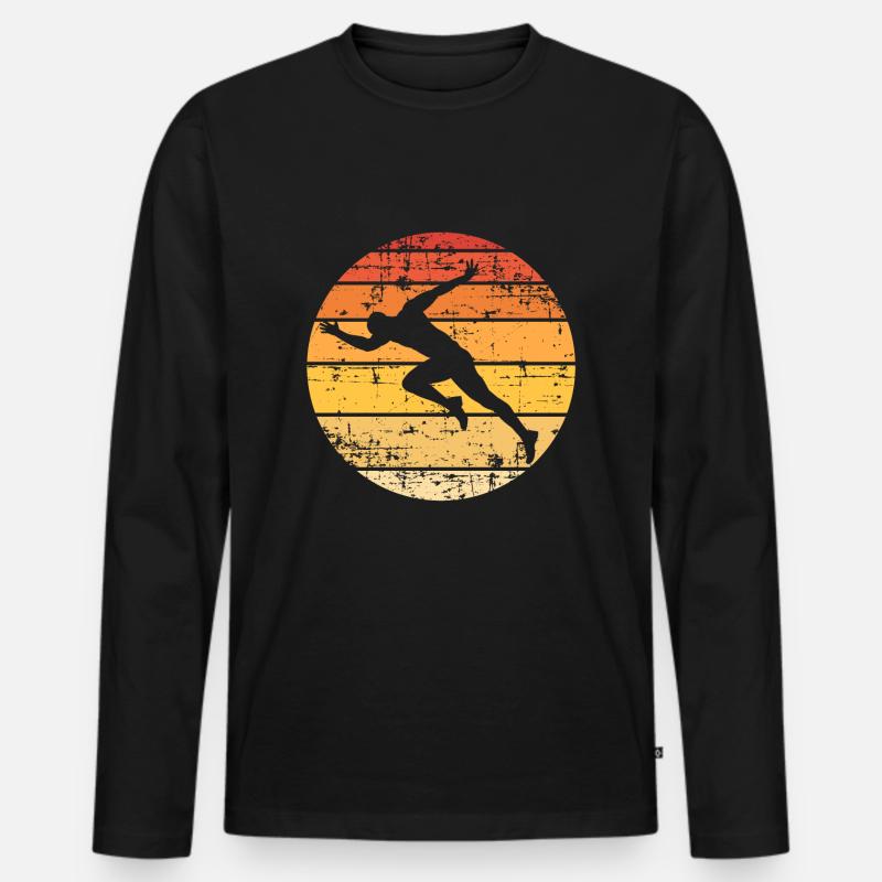 Sprinter Silhouette - Männer Premium Bio Langarmshirt - Schwarz