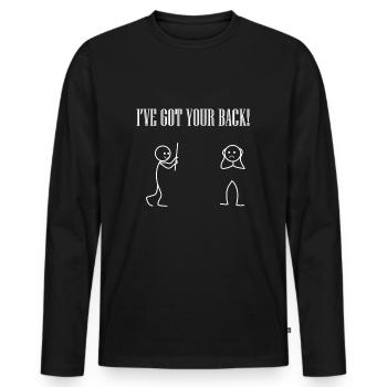 Support Drôle - T-shirt manches longues Premium bio Homme - noir - Devant - Nico (187cm)