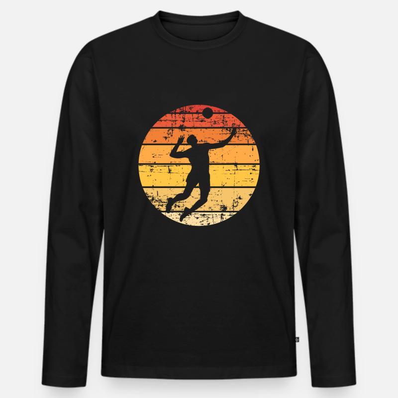 Volleyball - Männer Premium Bio Langarmshirt - Schwarz