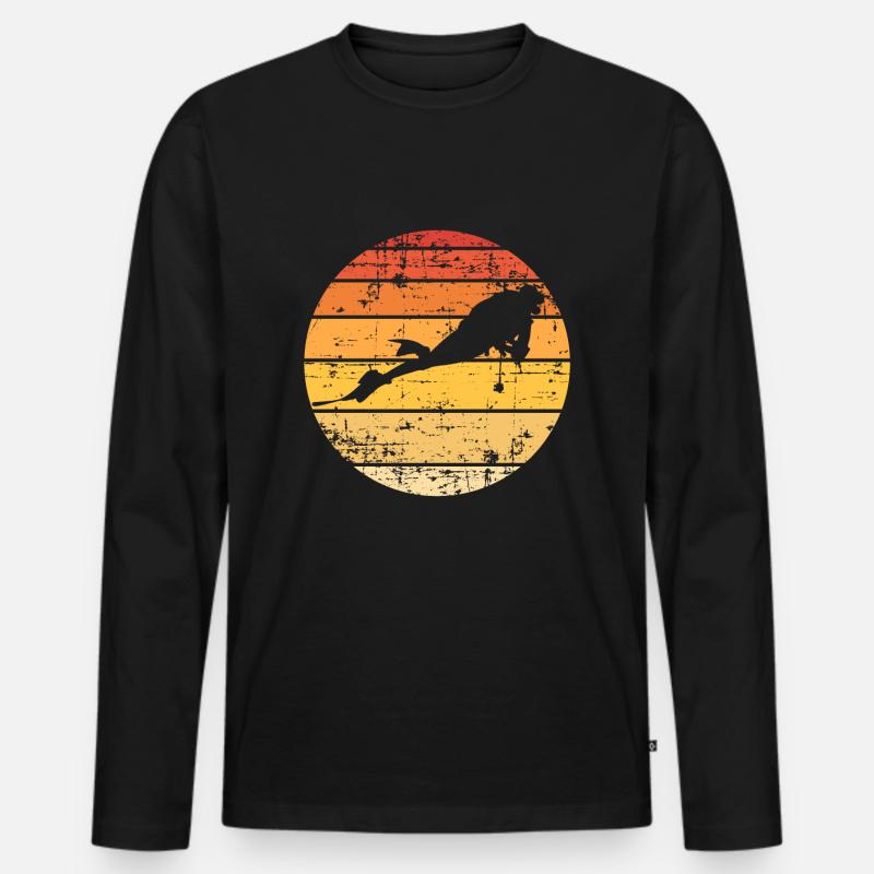 Tauchen - Männer Premium Bio Langarmshirt - Schwarz
