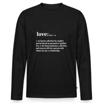 Love Definition - Men's Premium Organic Long Sleeve Shirt - black - Front - Nico (187cm)