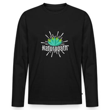 Naturopathy & Naturopath Gift Idea - Men's Premium Organic Long Sleeve Shirt - black - Front - Nico (187cm)