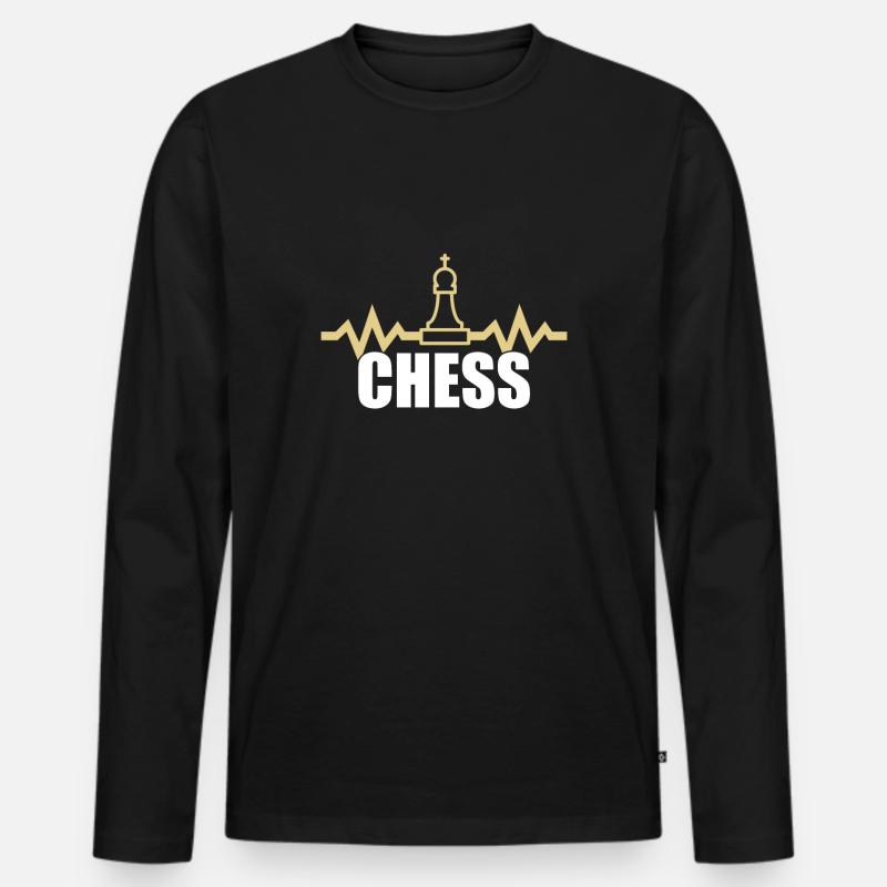 Schach - Männer Premium Bio Langarmshirt - Schwarz