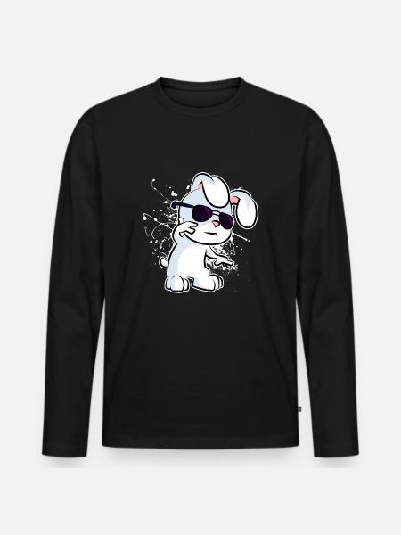 Cooler Hase - Männer Premium Bio Langarmshirt - Schwarz